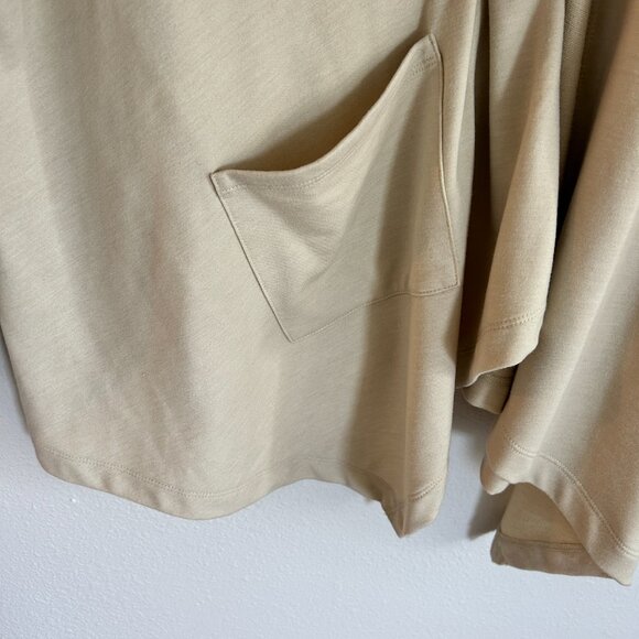 Logo Lori Goldstein Cardigan XL Tan Hoodie Open Front Lace Hood - Picture 6 of 11